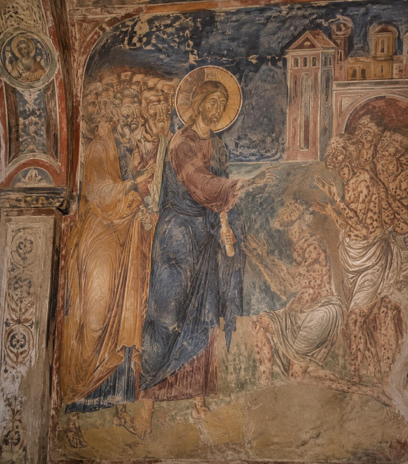 Particolare di un affresco medievale a Pomposa